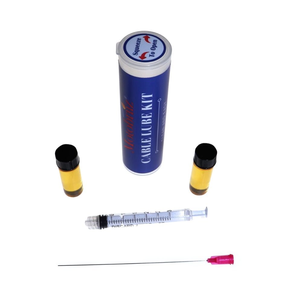 Motobriiz Cable Lube Kit- Syringe, Blunt Needle, Cable Lubricant Vials | lube clutch cable