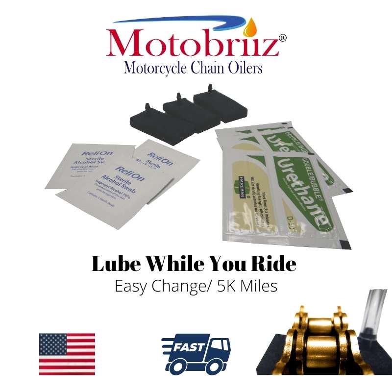 Motobriiz Motorcycle Chain Oiler Applicators- 3 Pack